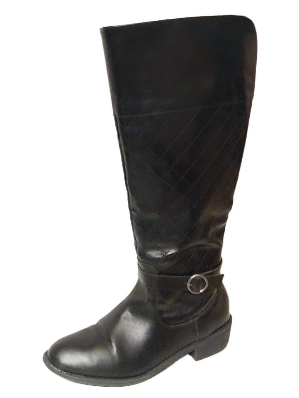 St John's Bay Black Quilted Knee High Riding Boots Size 9.